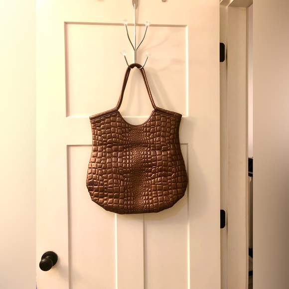 New HOBO brown croc bronze leather large tote bag - Picture 4 of 4